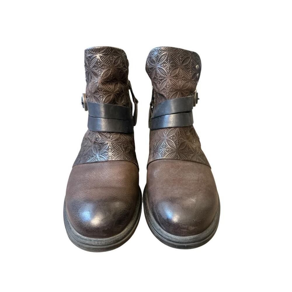Miz Mooz Pixie Brown Leather Bootie Women size 37 US 7 - Picture 3 of 6
